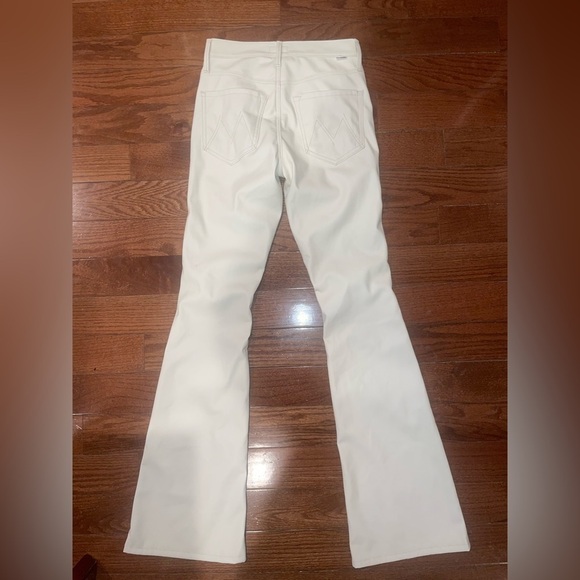 NWT MOTHER The Weekender Heel - Faux Leather in Wax on Wax off, Egret ✨ Sz 26 - Picture 8 of 15